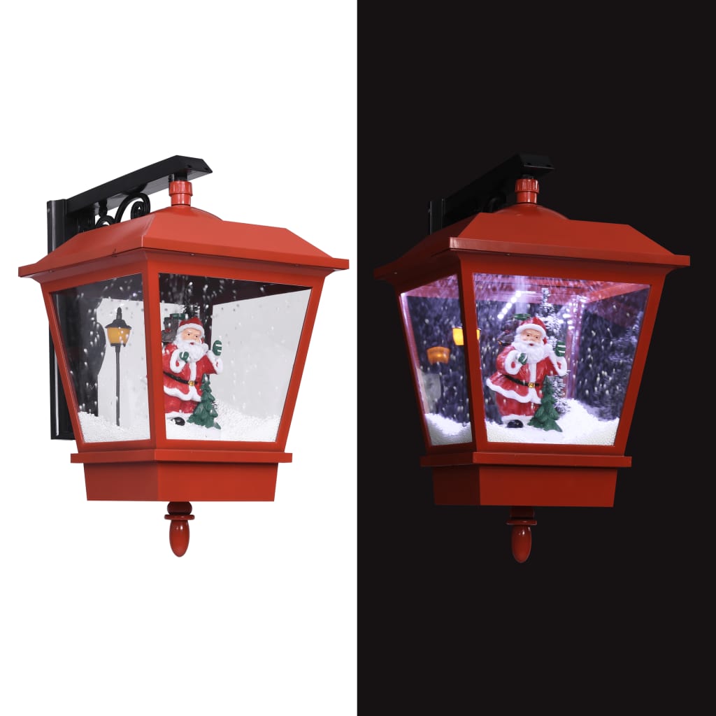 Lámpara de exterior Santa luz LED + decoración navideña rojo