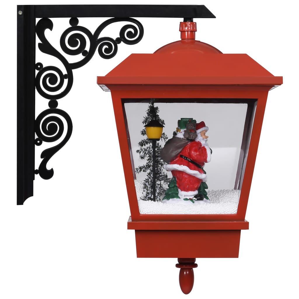 Lámpara de exterior Santa luz LED + decoración navideña rojo