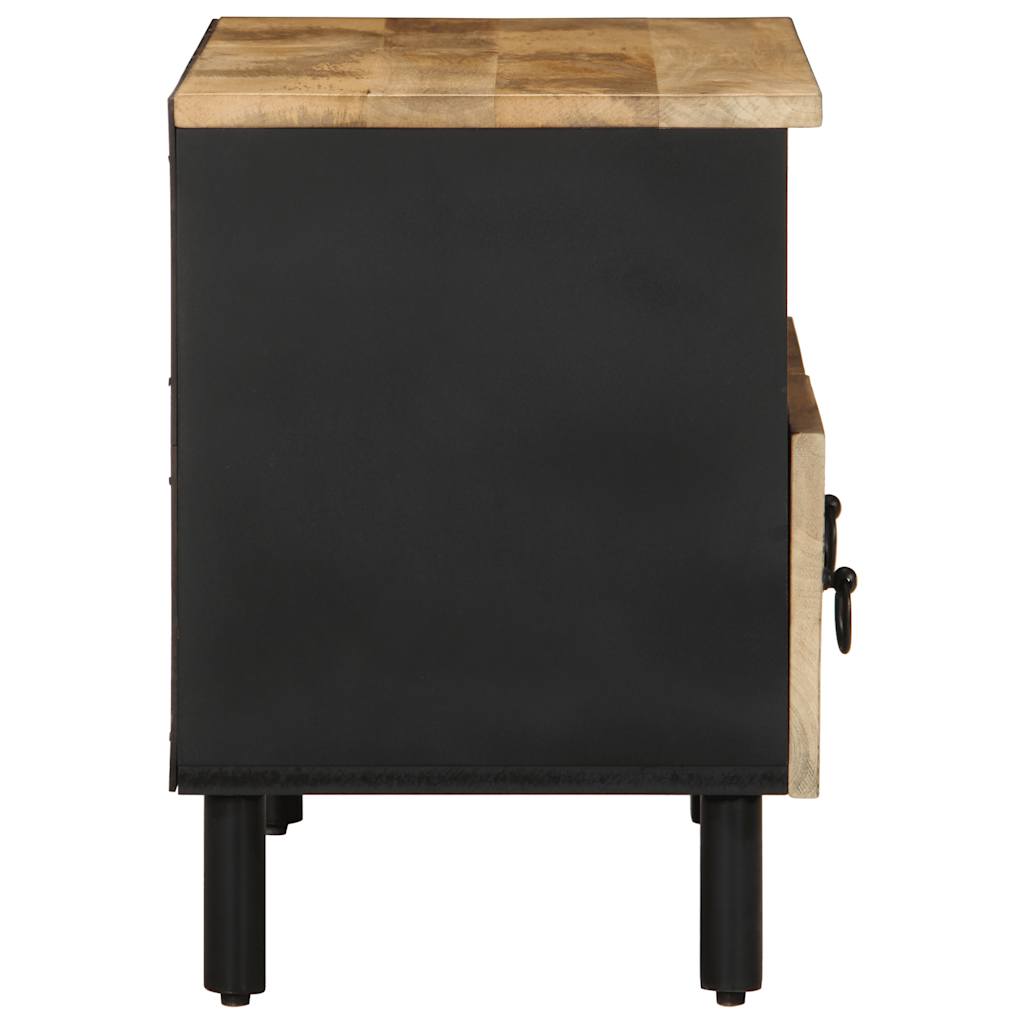 Mueble de TV Naskar 2 compartimentos + 2 cajones negro/natural 46x70x33,5 cm perfil