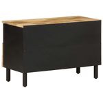 Mueble de TV Naskar 2 compartimentos + 2 cajones negro/natural 46x70x33,5 cm posterior