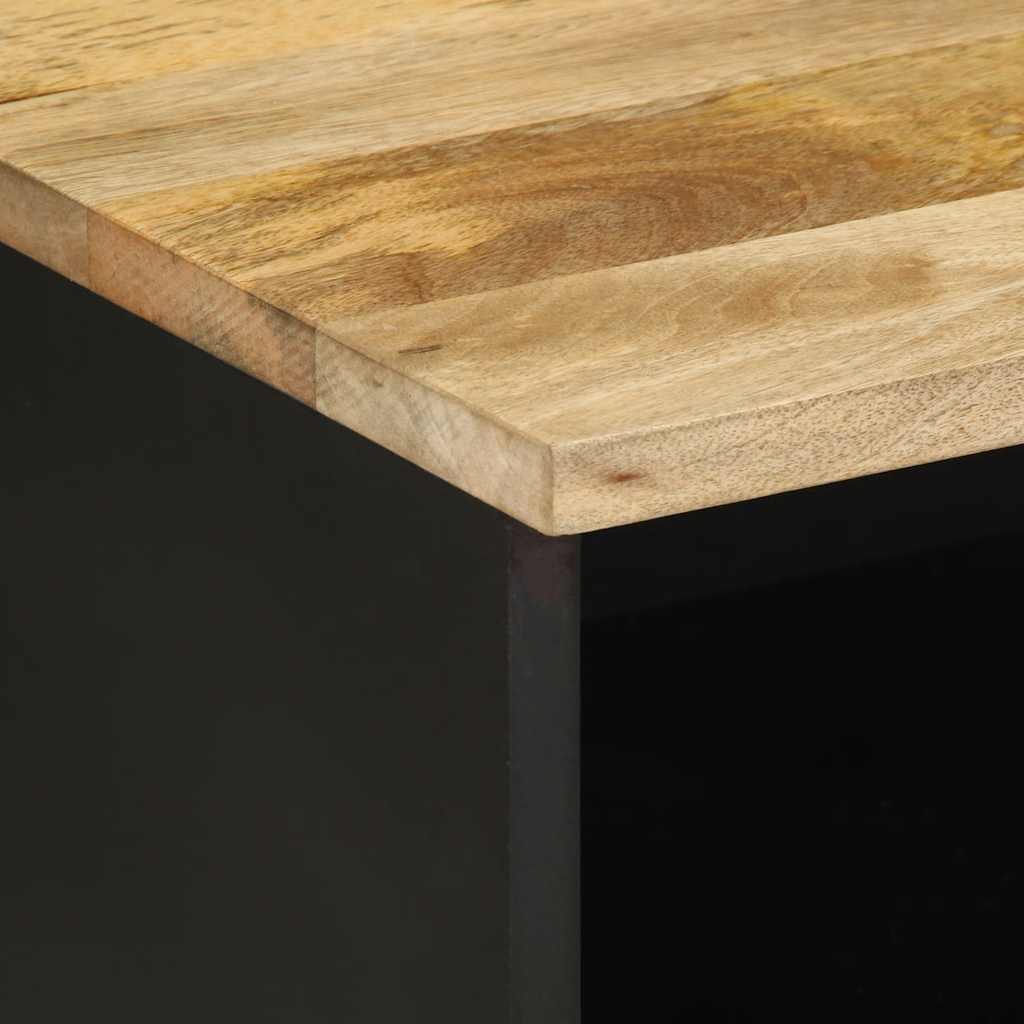 Mueble de TV Naskar 2 compartimentos + 2 cajones negro/natural 46x70x33,5 cm