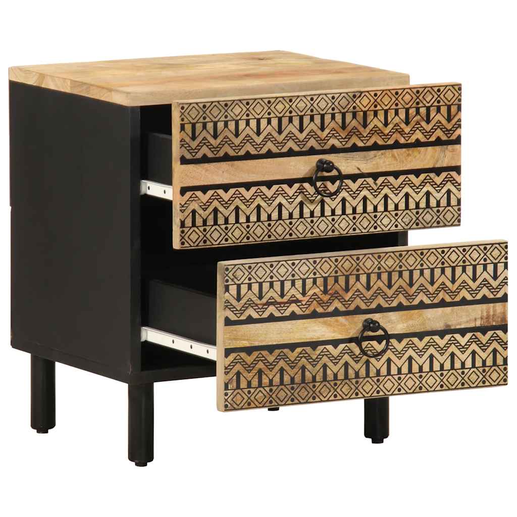 Pack de 2 mesitas Acolhuas 2 cajones negro/natural 46x40x33,5 cm interior