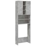 Armario para lavadora Nemo 2 puertas + 5 compartimentos gris 190x64x25,5 cm fondo blanco
