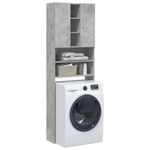Armario para lavadora Nemo 2 puertas + 5 compartimentos gris 190x64x25,5 cm animada