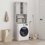 Armario para lavadora Nemo 2 puertas + 5 compartimentos gris 190x64x25,5 cm animada lavadora