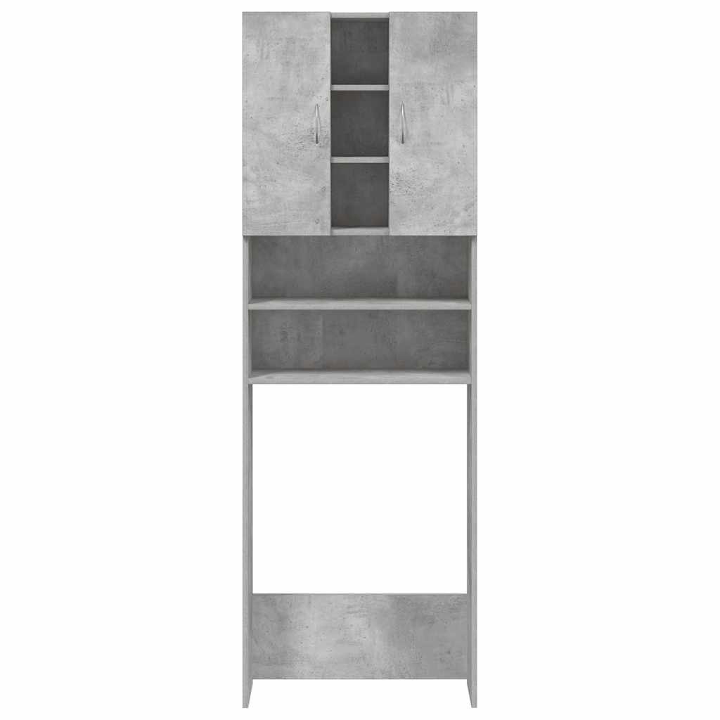 Armario para lavadora Nemo 2 puertas + 5 compartimentos gris 190x64x25,5 cm frontal
