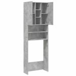 Armario para lavadora Nemo 2 puertas + 5 compartimentos gris 190x64x25,5 cm lateral