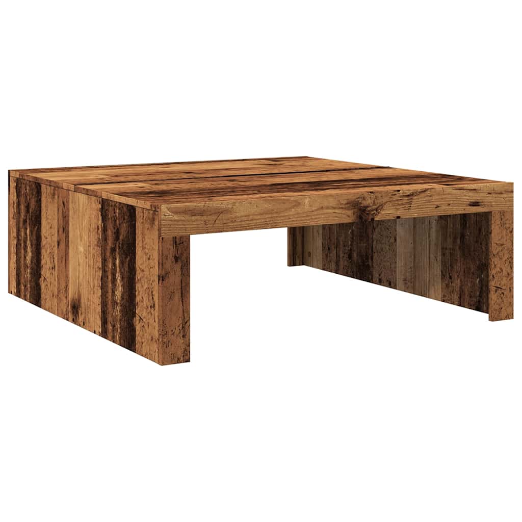 Mesa de centro Canela diseño madera fijo 35x100x100 cm fondo blanco