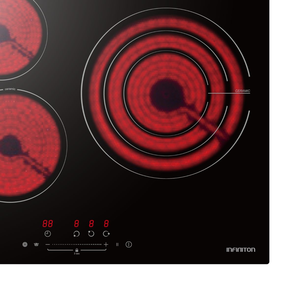Vitrocerámica Infiniton VIT3N30 3 zonas 9 potencias negro 60 cm