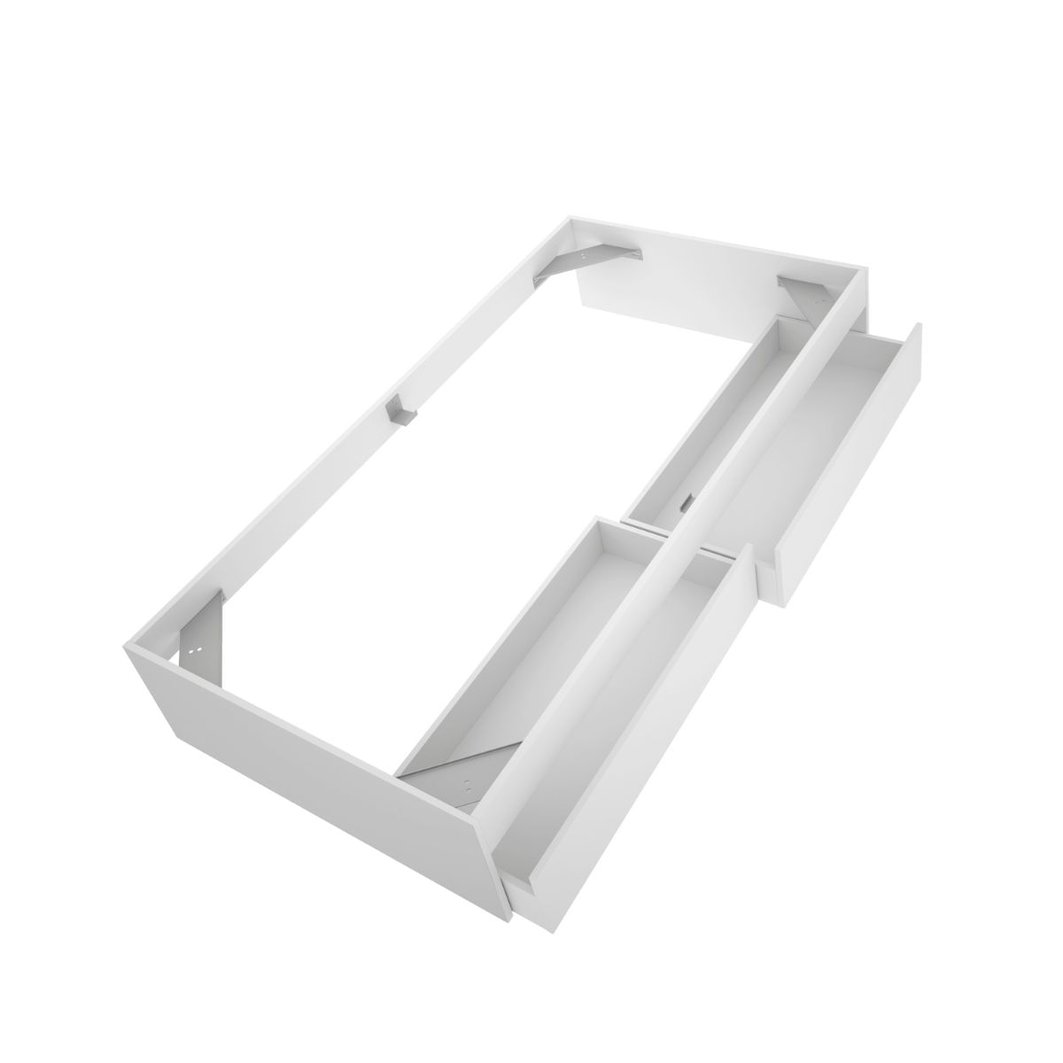 Aro de cama Lago con 2 cajones blanco 40x195x96 cm detalle