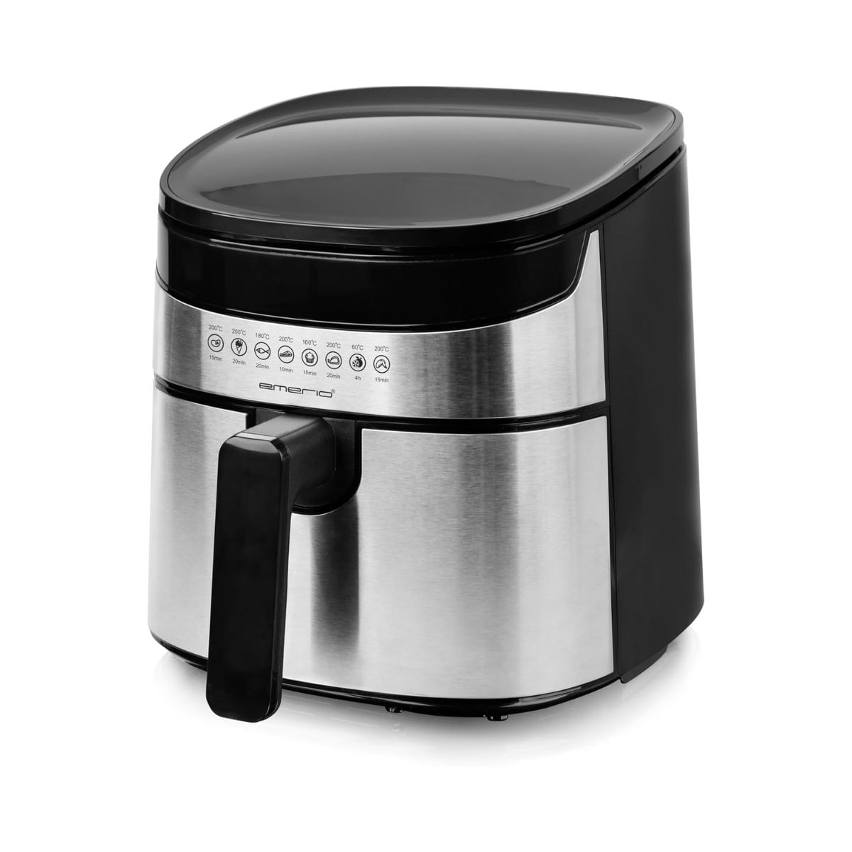 Freidora de aire Emerio AF-129084 1300W 4,5L 8 programas acero inoxidable negro lateral