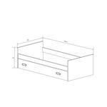 Cama nido Champion con frontal cambria/blanco 58x198,4x98 cm medidas