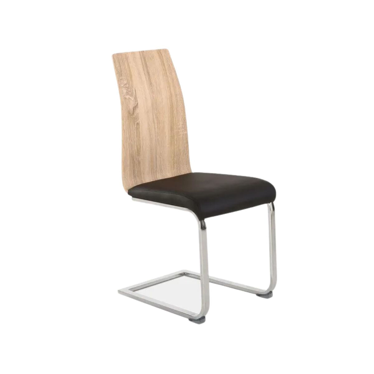 Conjunto de salón mesa Sensei + 4 sillas Sensei negro/natural