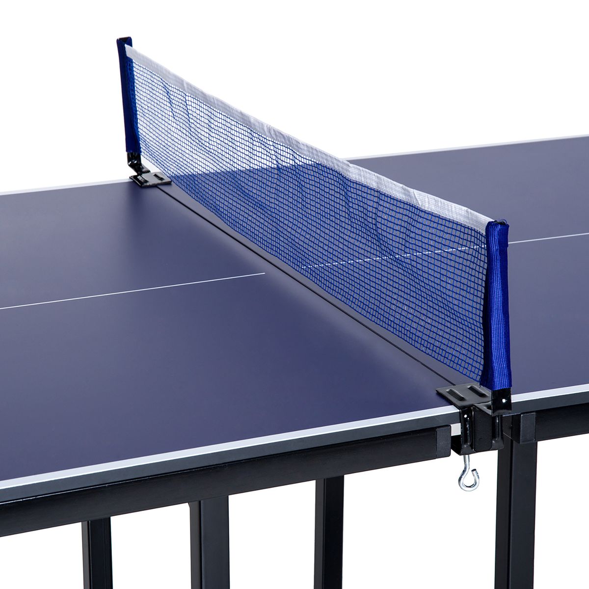 Mesa de ping pong Homcom plegable con red azul 76x182x91 cm