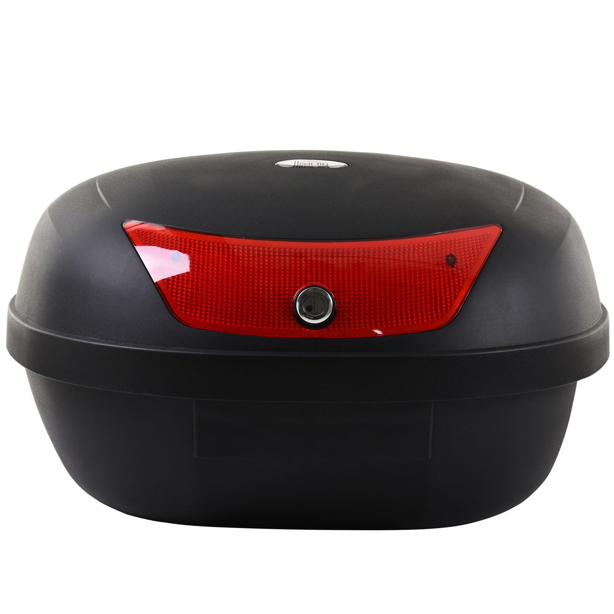 Baúl de moto Homcom 48L con 2 llaves negro 33x59x43 cm frontal