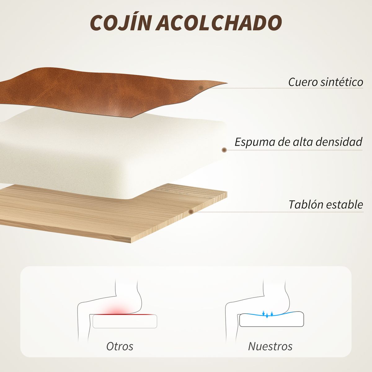 Silla de oficina Pulse Homcom basculante + altura regulable 82-90x55,5x60 cm