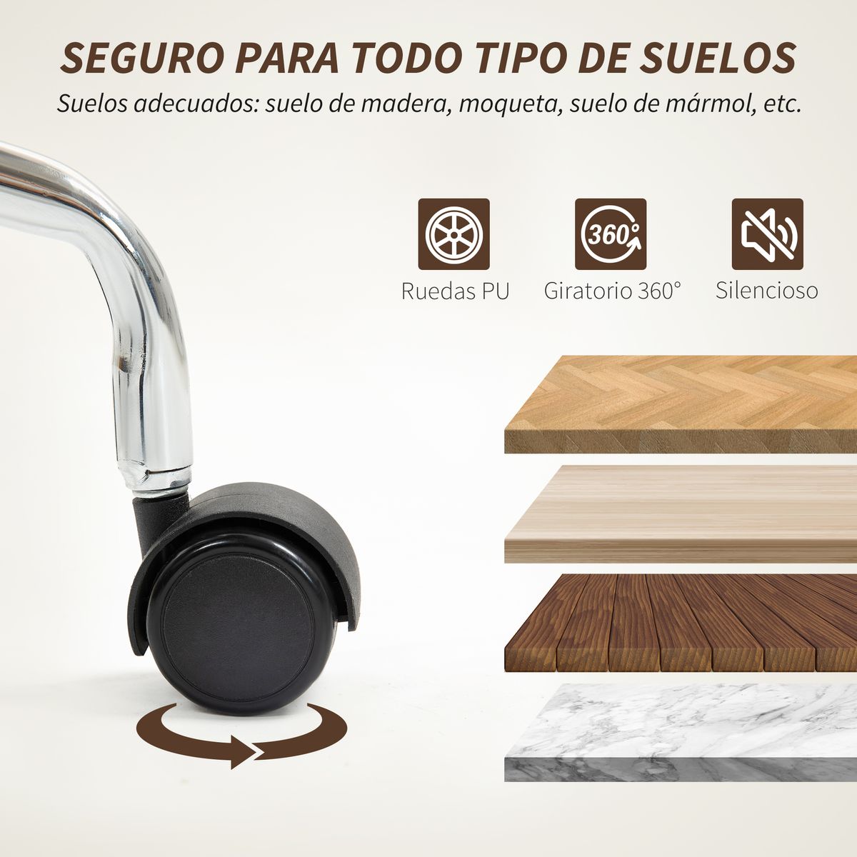 Silla de oficina Pulse Homcom basculante + altura regulable 82-90x55,5x60 cm