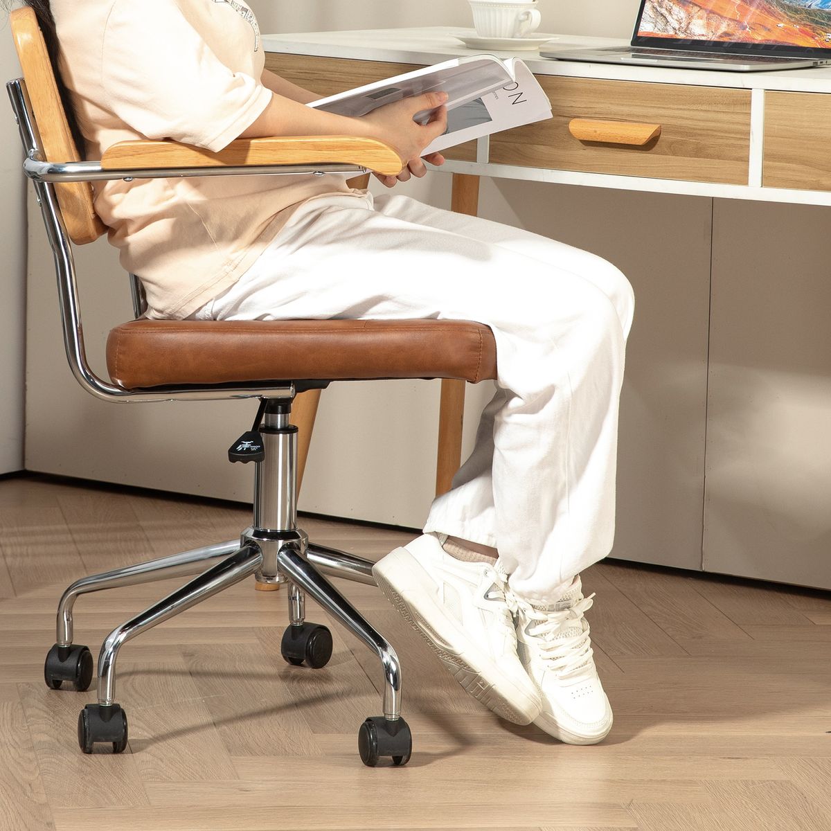 Silla de oficina Pulse Homcom basculante + altura regulable 82-90x55,5x60 cm