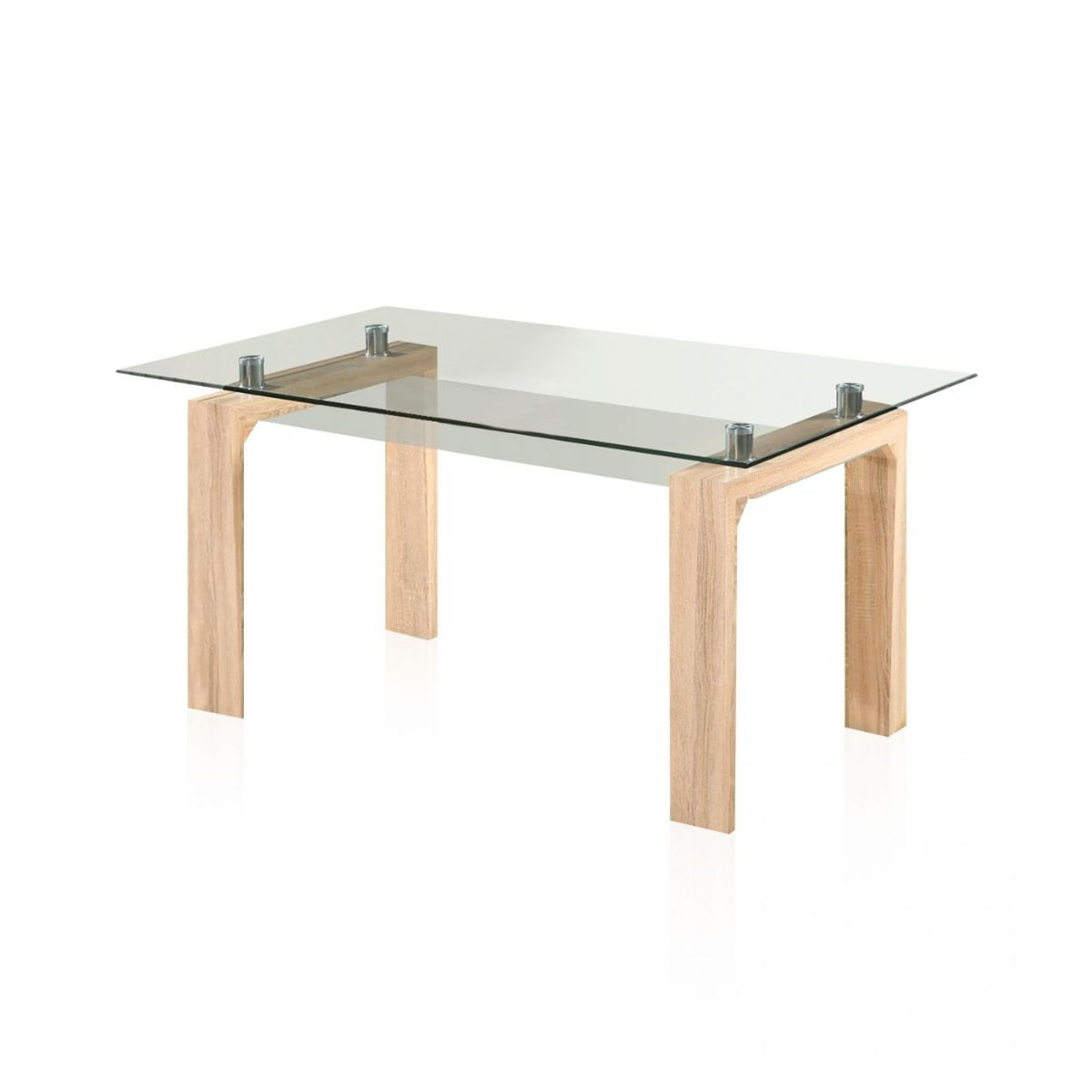 Conjunto de salón mesa Sensei + 4 sillas Sensei negro/natural
