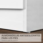 Mesita de noche Varego Homcom 3 cajones blanco 58x40x35 cm