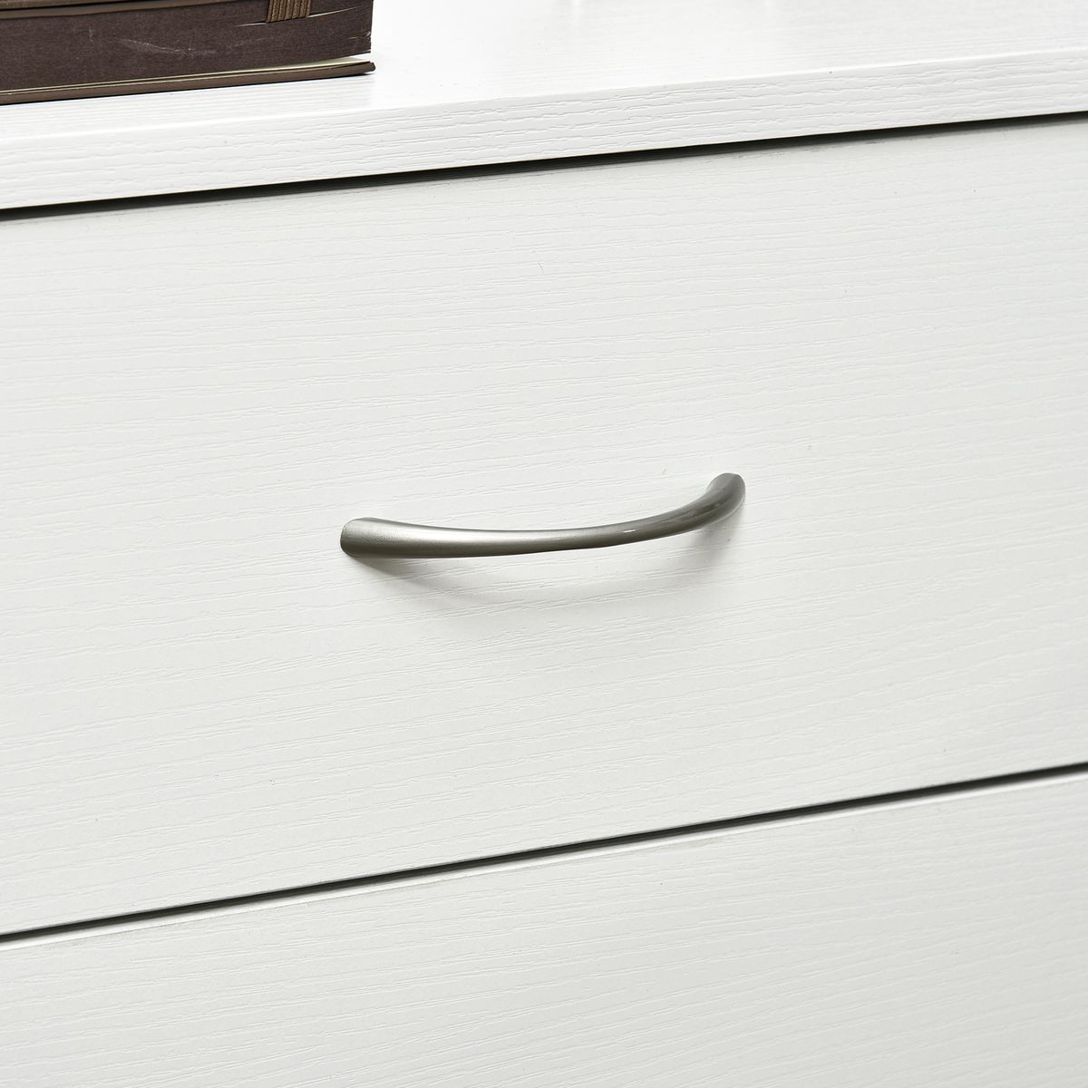 Mesita de noche Varego Homcom 3 cajones blanco 58x40x35 cm detalle