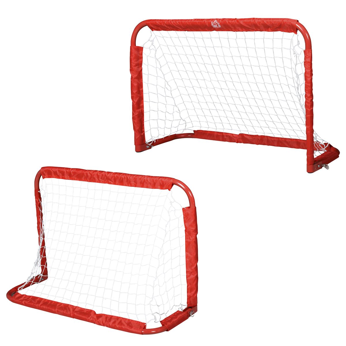 Pack de 2 miniporterías Axis Homcom plegables rojo 60x90x36 cm