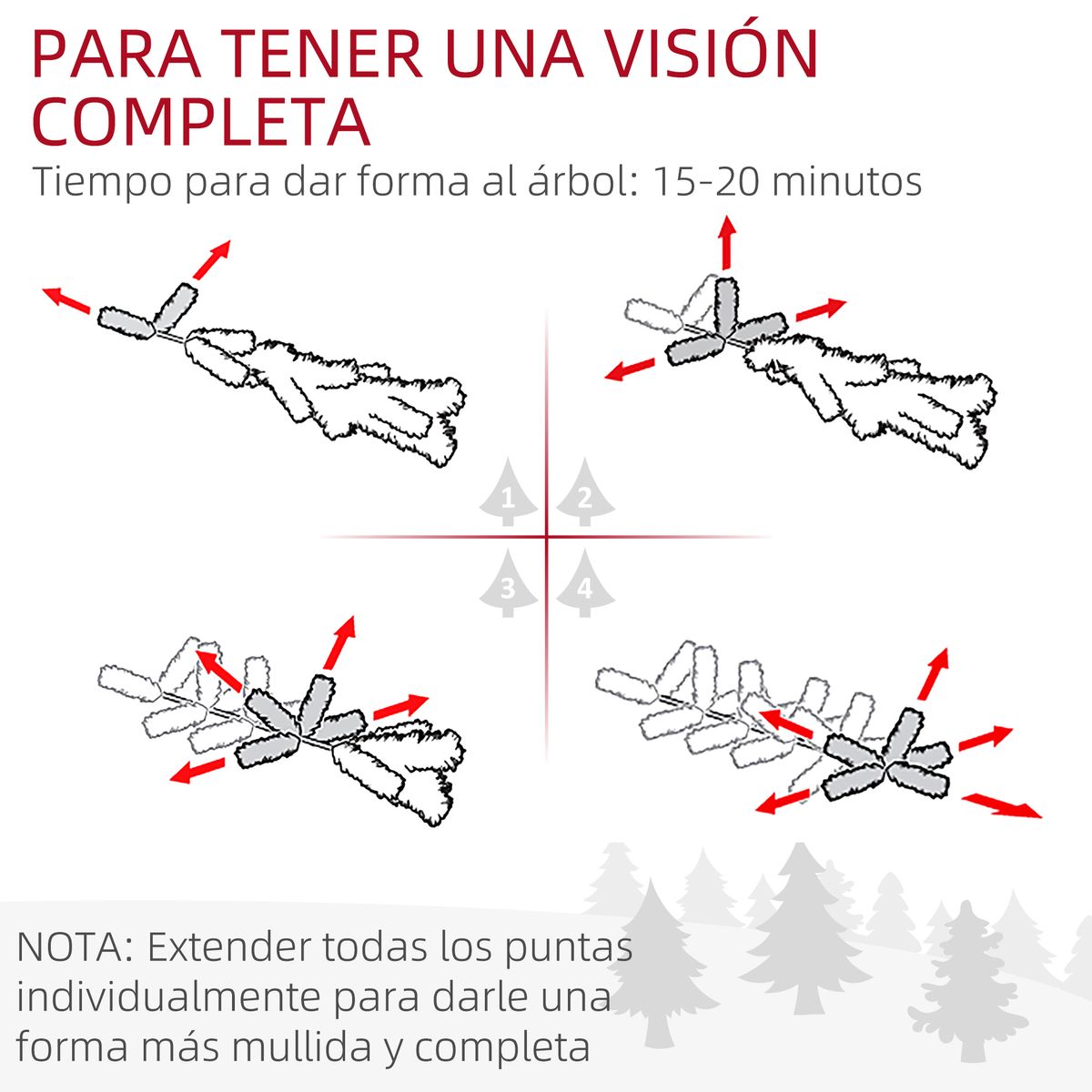 Árbol de Navidad Homcom 395 ramas con piñas verde Ø54x150 cm caracteristicas