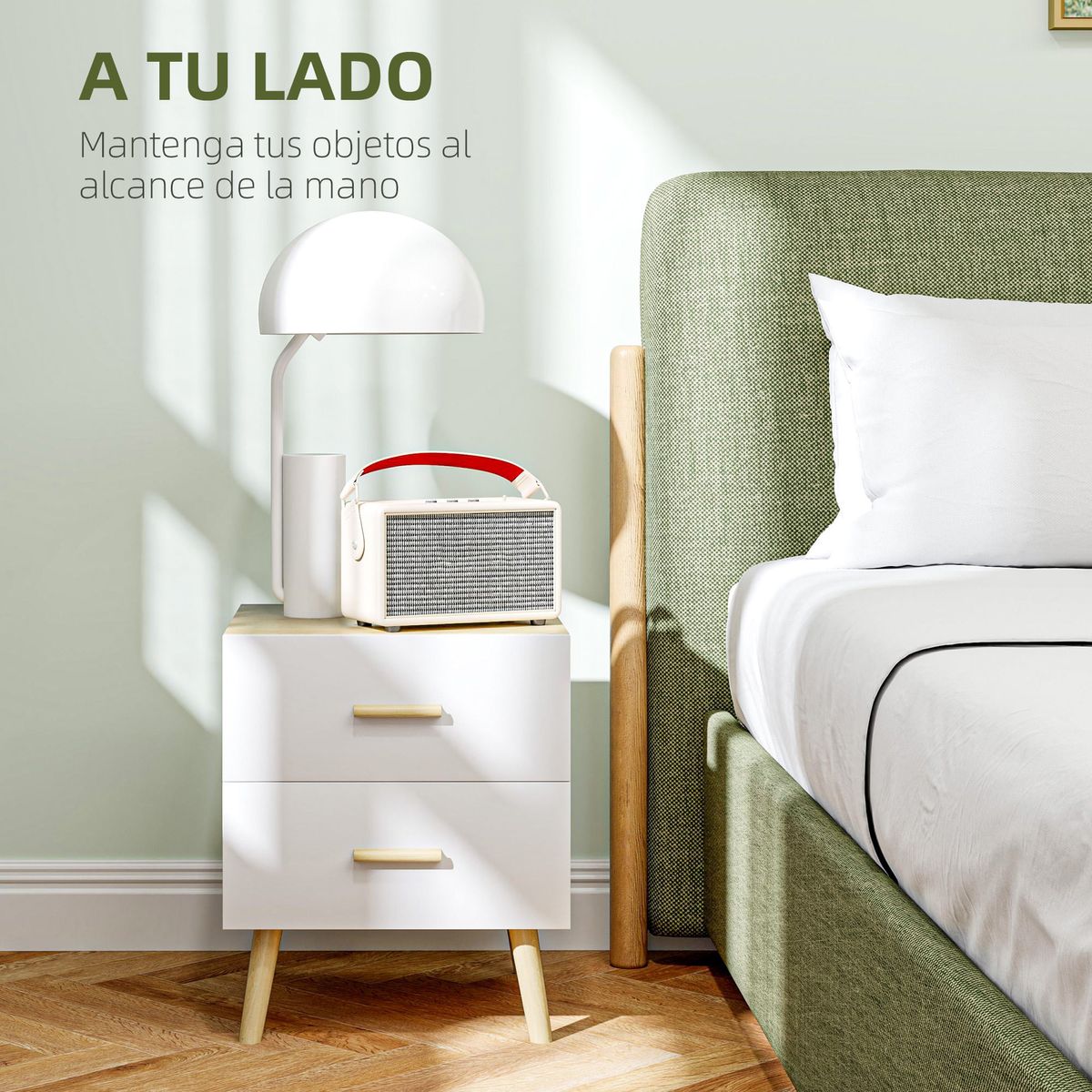 Pack de 2 mesitas de noche Asger 2 cajones roble 50x40 cm