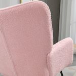 Mecedora Rouse Homcom respaldo alto con reposabrazos rosa 101x71x98 cm detalle