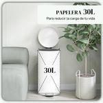Cubo de basura Vela Homcom 30L con pedal + cubo extraíble blanco Ø36x63,5 cm