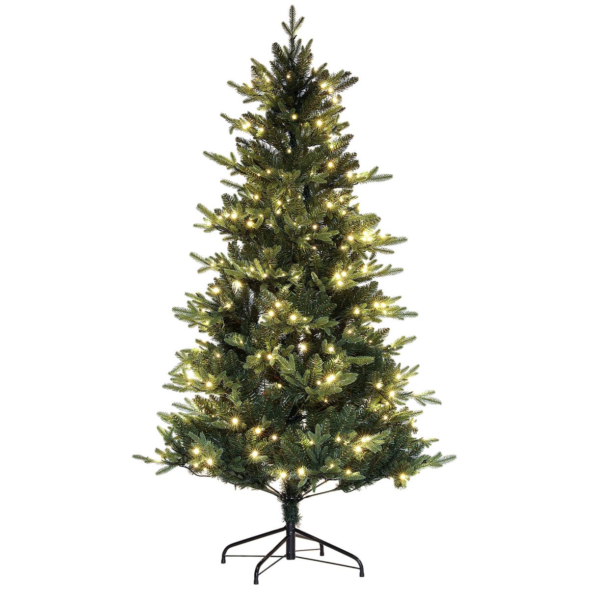 Arbol-de-Navidad-Homcom-726-ramas-con-350-luces-LEDs-verde-Ø114x180-cm-fondo-blanco