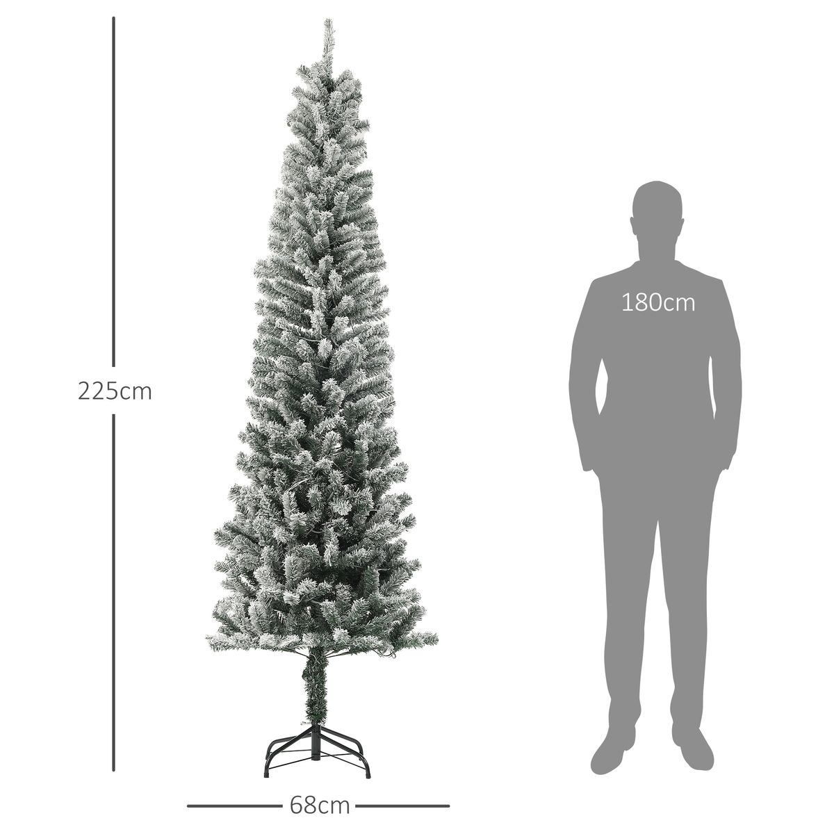 Árbol de Navidad Homcom 519 ramas con 220 LEDs 11 modos verde Ø68x225 cm medidas