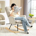 Mecedora Salmo Homcom con respaldo alto beige 97x71x98,5 cm animada