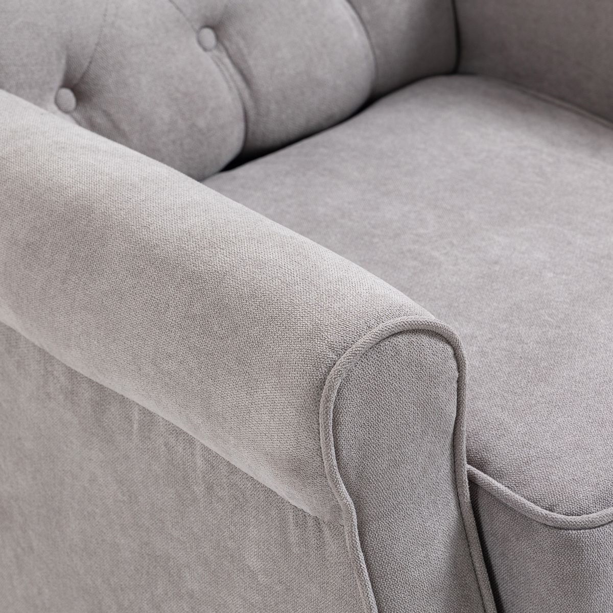 Sillón Flux Homcon acolchado fundas extraíbles gris 102x86x74cm