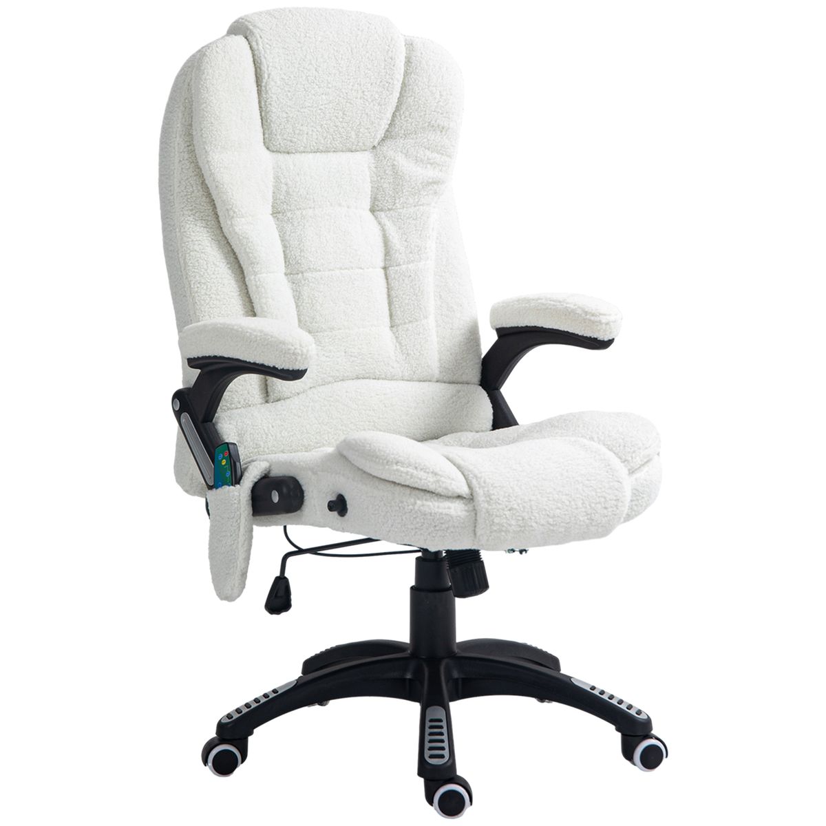 Silla de oficina Kleta Vinsetto con masaje + calefacción blanco 107-116x67x74 cm fondo blanco