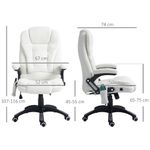 Silla de oficina Kleta Vinsetto con masaje + calefacción blanco 107-116x67x74 cm medidas