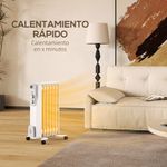 Radiador de aceite Homcom 1500W 6 elementos blanco