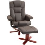 Sillón Luna Homcom reclinable + reposapiés marrón 105x83x78 cm