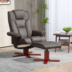 Sillón Luna Homcom reclinable + reposapiés marrón 105x83x78 cm