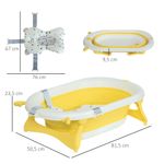 Bañera plegable para bebés Glu Homcom con cojín 0-3A amarillo 23,5x81,5x50,5 cm medidas