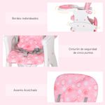 Trona para bebés Baloo Homcom ajustable con respaldo acolchado +6 meses rosa 105x57x59 cm