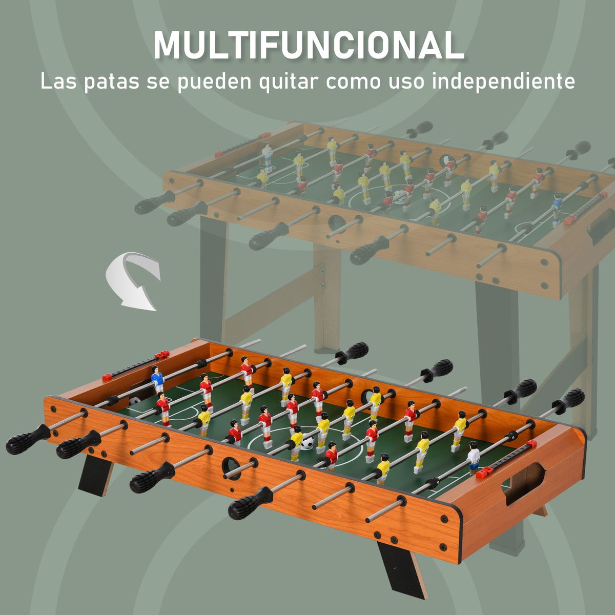 Futbolín infantil Homcom 22 jugadores + 2 marcadores madera 61,2x84,5x40 cm
