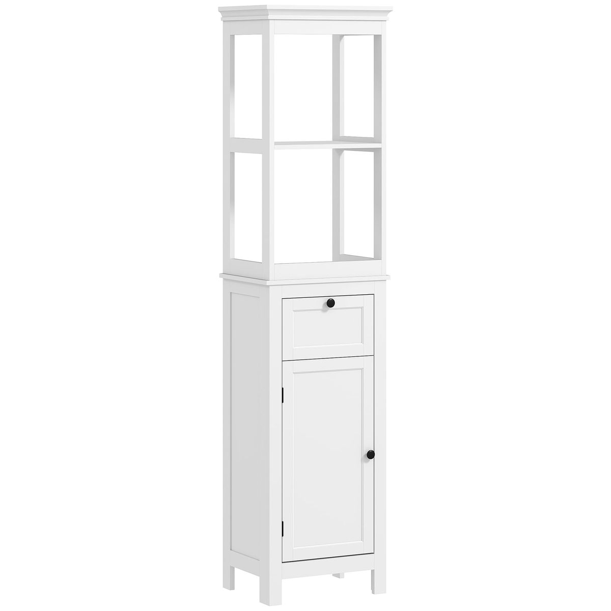 Mueble auxiliar Yala Homcom cajón + armario + 2 compartimentos blanco 165x40x30 cm fondo blanco