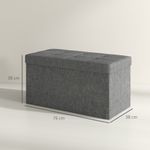 Baúl Hivea Homcom tapizado acolchado plegable gris 38x76x38 cm medidas