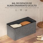 Baúl Hivea Homcom tapizado acolchado plegable gris 38x76x38 cm caracteristicas