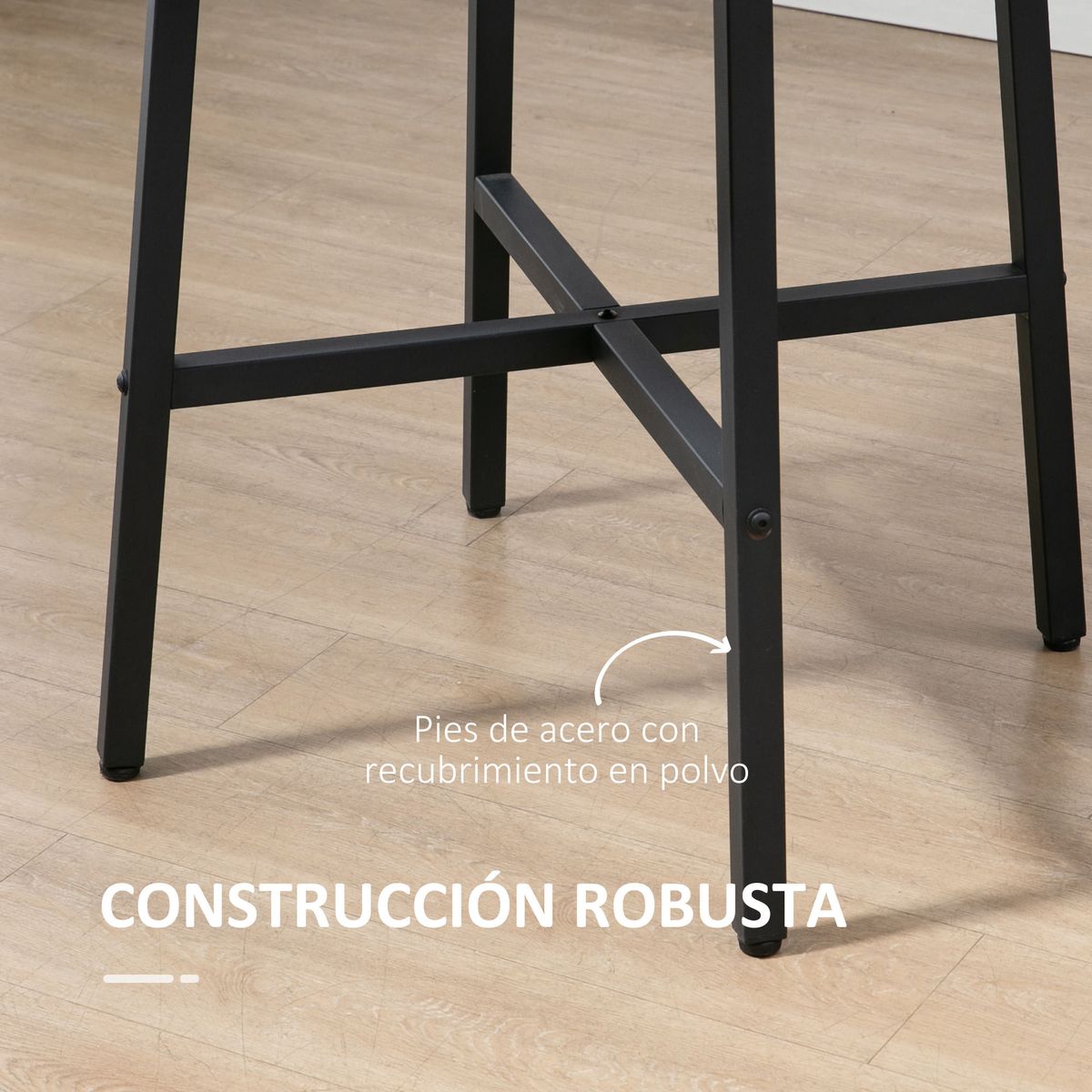 Mesa redonda Gauta Homcom diseño fijo marrón oscuro/negro Ø80x76 cm