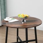 Mesa redonda Gauta Homcom diseño fijo marrón oscuro/negro Ø80x76 cm
