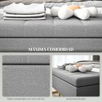 Banco de almacenaje Ritual Homcom tapizado acolchado gris 48x110x48 cm