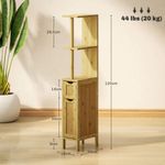 Mueble auxiliar Dhea Homcom 2 armarios + 2 estantes natural 120x18x30 cm medidas