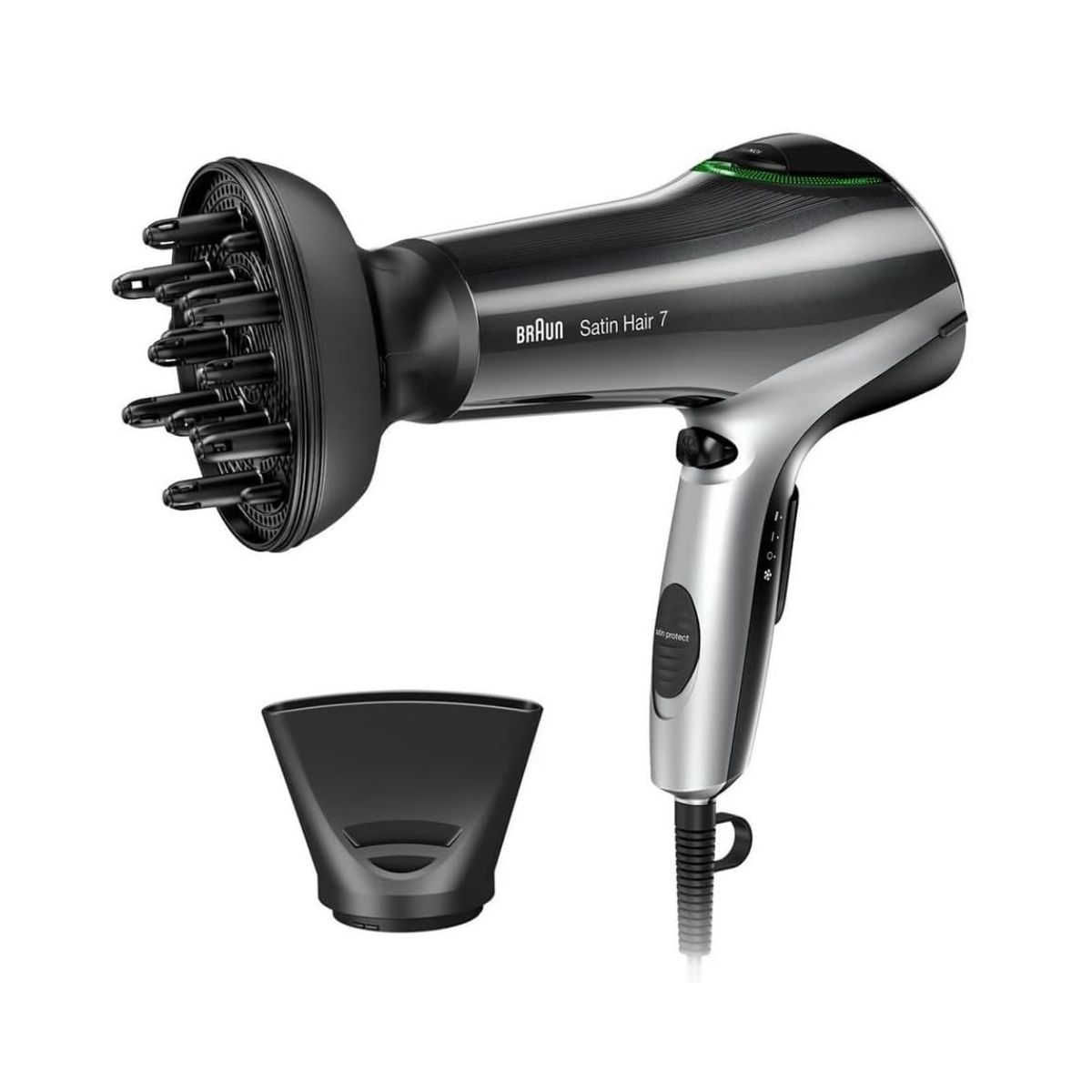 Secador de pelo Braun Satin Hair 7 BRHD730E 2200W con cabezales negro cabezales